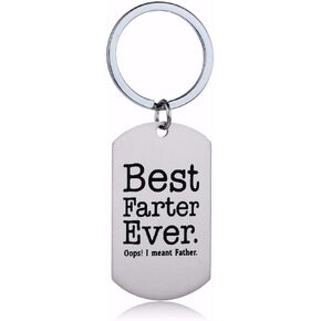 Best Farter Ever Oops I Mean Father Dad Keychain Stainless Steel Keyring Family Jewelry Daddy Key Chain Fathers in Saudi Arabia