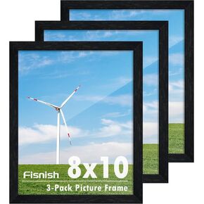 8x10 Picture Frame Set of 3, for Tabletop Display, Horizontal or Vertical Wall Mounting, Black in Saudi Arabia