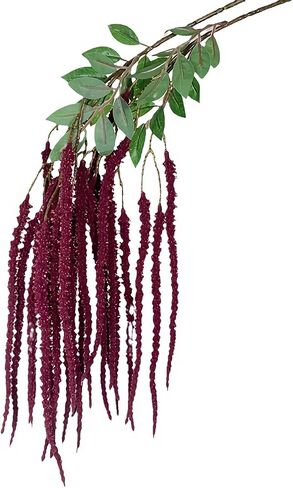 2Pcs Artificial Amaranthus Flower 15" Fake Lover's Tears Faux Hanging Plant for Floral Arrangement Vase Bouquets Home Office Wedding Decor.(Wine Red) in Saudi Arabia