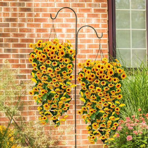 5Pcs Artificial Sunflowers for Outdoors UV Resistant Artificial Sunflowers Fake Flowers Look Real Faux Outdoor Flowers Plants for Outside Porch Patio Garden Decor in Saudi Arabia