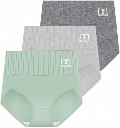 Women's Underwear Cotton High Waisted Briefs 3 Pack, Soft Breathable Ladies Panties, Stretch Full Coverage in Kuwait