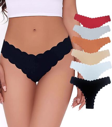 PORRCEY Sexy Thongs for Women Seamless G-Strings Breathable Panties Stretch V-waisted Gym Workout Underwear in Saudi Arabia