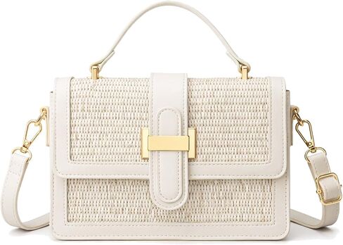 Straw Crossbody Bags for Women Summer Vacation Shoulder Handbag Trendy Top Handle Beach Purse in Kuwait