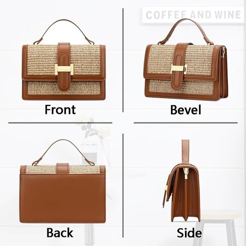 Straw Crossbody Bags for Women Summer Vacation Shoulder Handbag Trendy Top Handle Beach Purse in Kuwait