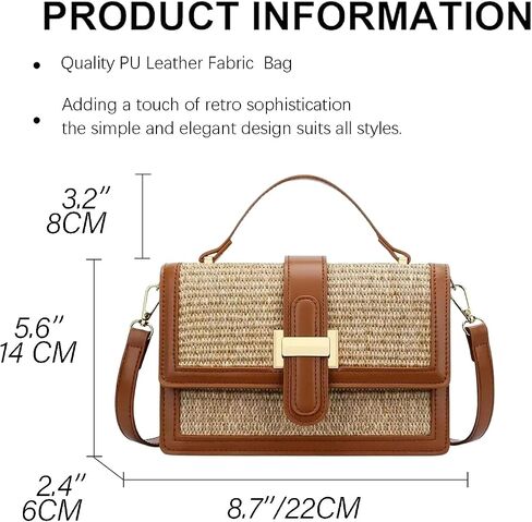 Straw Crossbody Bags for Women Summer Vacation Shoulder Handbag Trendy Top Handle Beach Purse in Kuwait