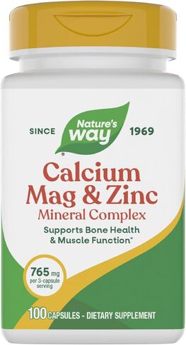Nature’s Way Calcium-Magnesium-Zinc - Bone Health & Muscle Function* - With Calcium Carbonate, Citrate & Malate - Gluten & Dairy Free - 250 Capsules in Kuwait