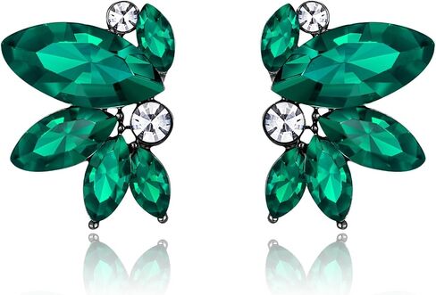 BriLove Gorgeous Stunning Rhinestone Marquise Stud Earrings for Women Wedding Bridal Party Prom Accessories in Kuwait