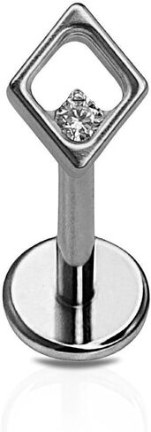 Cords Club Emblem Flat Back Stud, Diamond-Shaped Frame with CZ Gem in Saudi Arabia