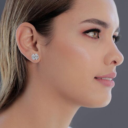 Notre Dame Post Earrings - 24K Gold over 925 Solid Sterling Silver Studs, Officially Licensed Jewelry Gifts for Coaches and Women Graduates, Alumni, Fighting Irish Logo Charms by Dayna Designs in Saudi Arabia