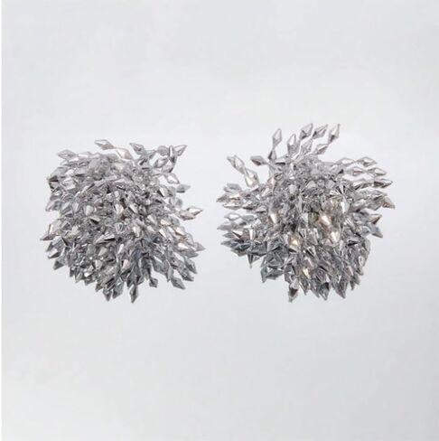 Crystal Statement Earrings, Silver, Marquise Cut Rhinestone Cluster, Starburst Design, Oversized Stud in Saudi Arabia