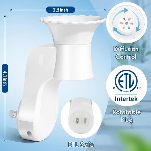 LASENTEUR Wall Fragrance Plug in, 4-Pack Rotatable WallFlower Plug, Compatible with Bath & Body Works WallFlower Fragrance Refills, ETL Certified Fragrance Diffuser Plug for Home, Bedroom & Office in Saudi Arabia