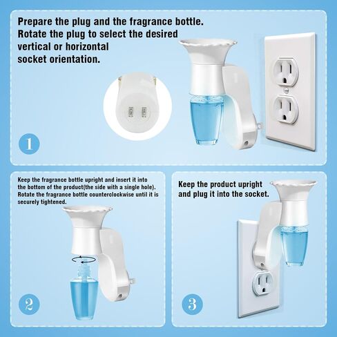 LASENTEUR Wall Fragrance Plug in, 4-Pack Rotatable WallFlower Plug, Compatible with Bath & Body Works WallFlower Fragrance Refills, ETL Certified Fragrance Diffuser Plug for Home, Bedroom & Office in Saudi Arabia