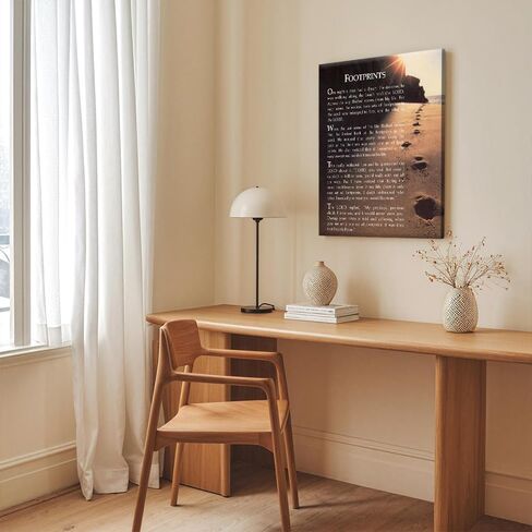 Zapeeitt Footprints In The Sand Christian Poem Motivational Quotes Canvas Art Poster And Wall Art Picture Print Modern Family Bedroom Decor Posters 08x12inch(20x30cm) Unframe-style-1 in Saudi Arabia
