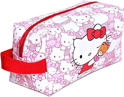 Travel Makeup Bag, Large Capacity Toiletry Bag for Women, Cute Cartoon Cosmetic Bag With Handle, Waterproof PU Portable Organizer Pouch for Brushes, Travel Essentials and Toiletries Accessories（Pink） in Saudi Arabia