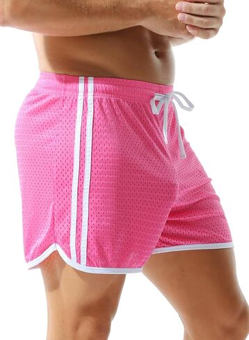 MIZOK Men's Athletic Running Shorts 5 Inch Mesh Breathing Gym Workout Jogging Shorts in Kuwait