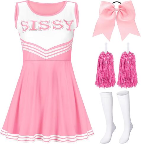 SATINIOR Sissy costume Sissy Dress University Bralette Set for Women Adults Girls Cheer Uniform Outfit for 2025 Halloween in Kuwait