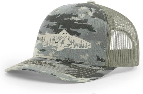 Trenz Shirt Company Men's Outdoors Fishing Trout Scenic Forest Woodland Embroidered Mesh Back Trucker Hat in Saudi Arabia