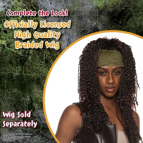 زي UnderWRAPS Walking Dead Michonne - زي The Walking Dead Michonne الرسمي للنساء، سترة من الجلد الصناعي in Kuwait