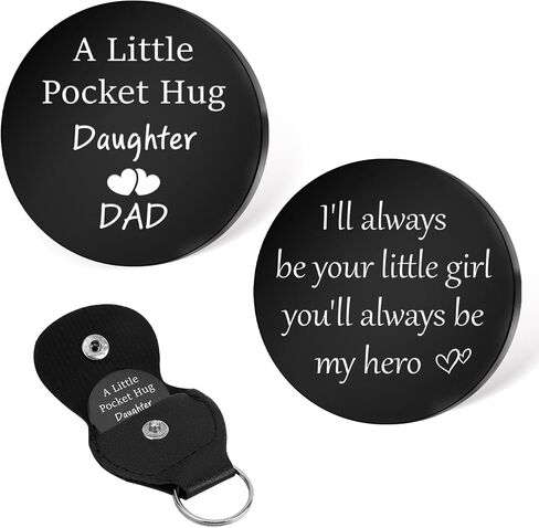 Dad Gifts from Daughter for Fathers Day I'll Always Be Your Little Girl You'll Always Be My Hero Daddy Keychain Dad Christmas Valentines Birthday Gift Ideas Pocket Hug Token Keychain for Dads in Saudi Arabia