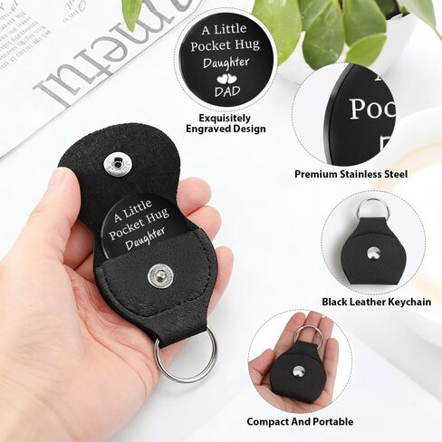 Dad Gifts from Daughter for Fathers Day I'll Always Be Your Little Girl You'll Always Be My Hero Daddy Keychain Dad Christmas Valentines Birthday Gift Ideas Pocket Hug Token Keychain for Dads in Saudi Arabia