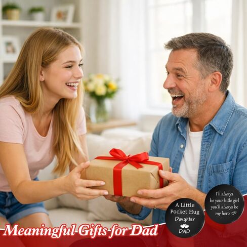 Dad Gifts from Daughter for Fathers Day I'll Always Be Your Little Girl You'll Always Be My Hero Daddy Keychain Dad Christmas Valentines Birthday Gift Ideas Pocket Hug Token Keychain for Dads in Saudi Arabia