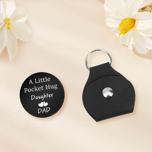Dad Gifts from Daughter for Fathers Day I'll Always Be Your Little Girl You'll Always Be My Hero Daddy Keychain Dad Christmas Valentines Birthday Gift Ideas Pocket Hug Token Keychain for Dads in Saudi Arabia