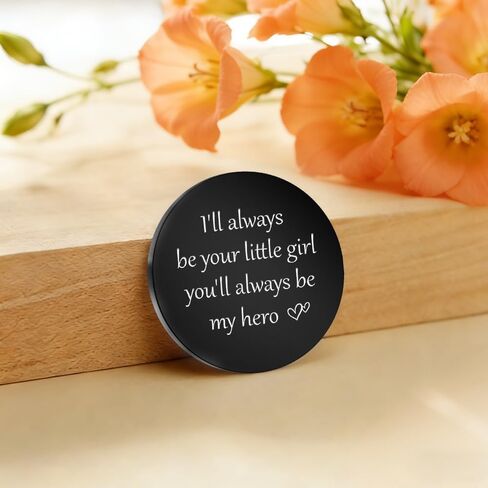 Dad Gifts from Daughter for Fathers Day I'll Always Be Your Little Girl You'll Always Be My Hero Daddy Keychain Dad Christmas Valentines Birthday Gift Ideas Pocket Hug Token Keychain for Dads in Saudi Arabia