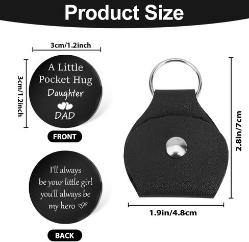 Dad Gifts from Daughter for Fathers Day I'll Always Be Your Little Girl You'll Always Be My Hero Daddy Keychain Dad Christmas Valentines Birthday Gift Ideas Pocket Hug Token Keychain for Dads in Saudi Arabia