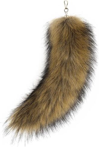 Fluffy Faux Fur Tail Keychain, Pink, Decorative Cosplay Accessory in Saudi Arabia