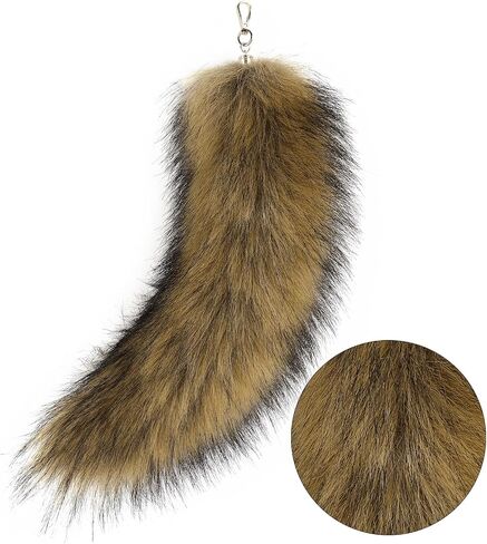 Fluffy Faux Fur Tail Keychain, Pink, Decorative Cosplay Accessory in Saudi Arabia