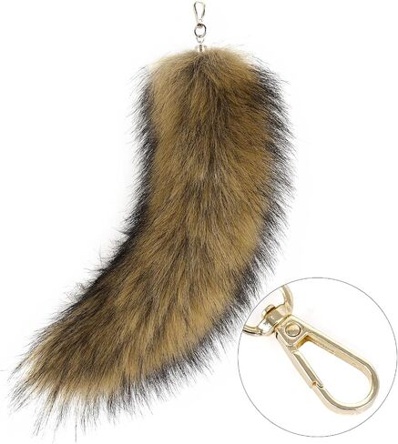 Fluffy Faux Fur Tail Keychain, Pink, Decorative Cosplay Accessory in Saudi Arabia