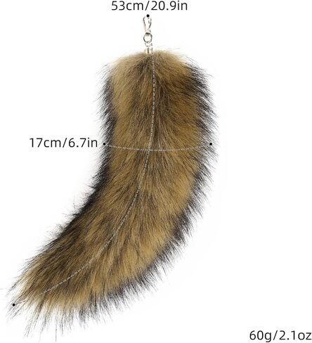 Fluffy Faux Fur Tail Keychain, Pink, Decorative Cosplay Accessory in Saudi Arabia