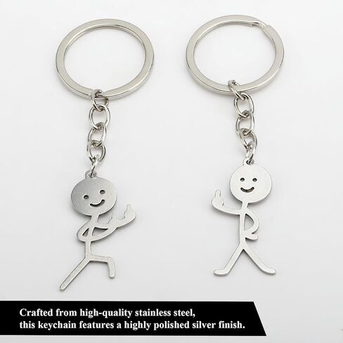12Pcs Stainless Steel Keychain, Middle Finger Pendant Funny Keychain, Funny Doodle Keychains for Friends Couples Men Women in Saudi Arabia