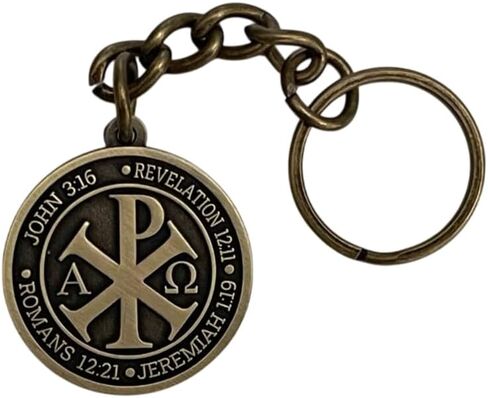 Chi Rho Christian Keychain, IXCI NIKA, Christ Conquers Verses in Kuwait