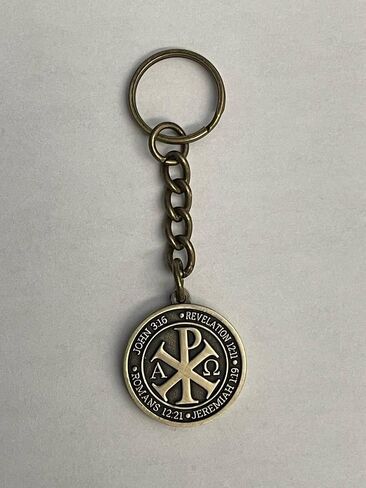 Chi Rho Christian Keychain, IXCI NIKA, Christ Conquers Verses in Kuwait