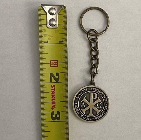Chi Rho Christian Keychain, IXCI NIKA, Christ Conquers Verses in Kuwait