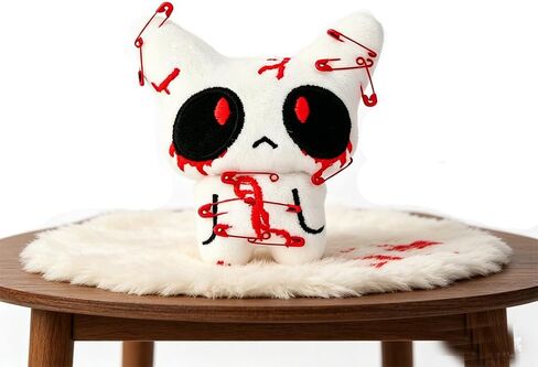 Cat Keychain Plush Alt Horror Creepy Vampire Goth Bloody Charms for Backpack Bag Handbag Purse Charm Halloween Gifts in Saudi Arabia