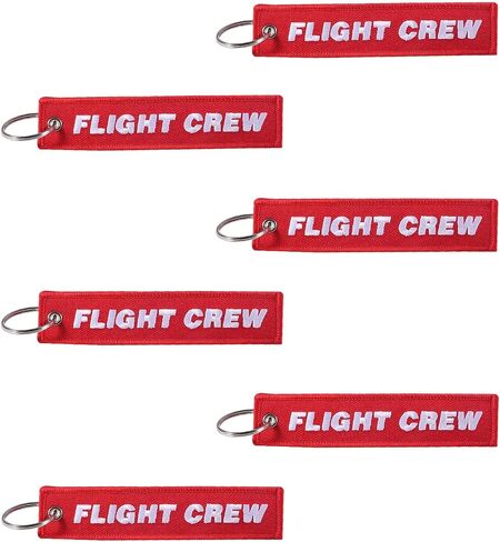 6 Pcs Flight Attendant Luggage Embroidered Airplane Tag & Keychain for Flight Crew, Cabin Crew, Aviation Enthusiasts, Pilots in Saudi Arabia