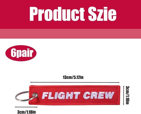 6 Pcs Flight Attendant Luggage Embroidered Airplane Tag & Keychain for Flight Crew, Cabin Crew, Aviation Enthusiasts, Pilots in Saudi Arabia