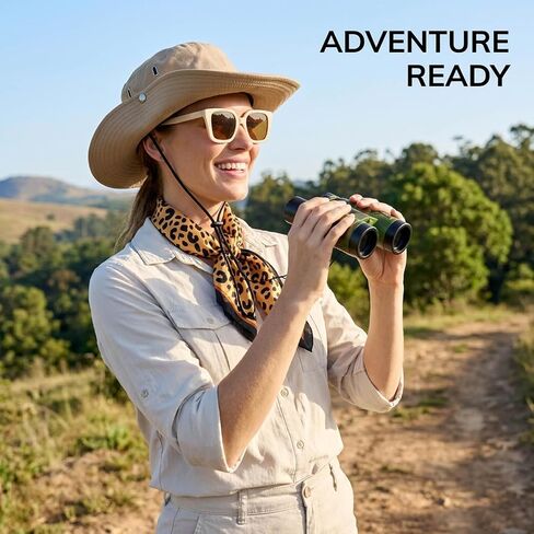 4 PCS Safari Outfit Women, Safari Costume Women, Adult Zoo Keeper Costume Includes Sun Bucket Hat, Leopard Scarf, Binoculars, Goggles in Saudi Arabia