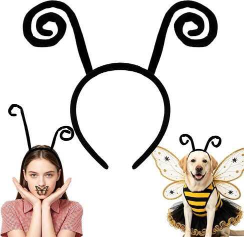 Butterfly Antenna Headband,Ladybug Antennae Headbands Lady Bug Bee Costume Hair Band for Men Women,Halloween Cosplay,Themed Party,Dress Up Accessory,Black in Saudi Arabia