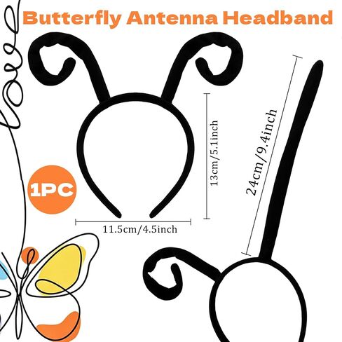Butterfly Antenna Headband,Ladybug Antennae Headbands Lady Bug Bee Costume Hair Band for Men Women,Halloween Cosplay,Themed Party,Dress Up Accessory,Black in Saudi Arabia