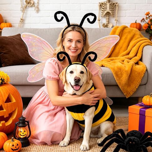 Butterfly Antenna Headband,Ladybug Antennae Headbands Lady Bug Bee Costume Hair Band for Men Women,Halloween Cosplay,Themed Party,Dress Up Accessory,Black in Saudi Arabia