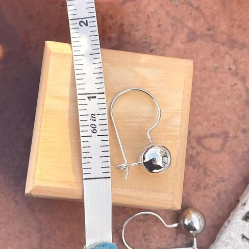 Sterling Silver 10mm Polished Solid Ball Frenchwire Drop Earrings - Made in Italy - Solid Ball Dangling Earrings for Women - Statement Jewelry - Minimalist Fashion in Kuwait