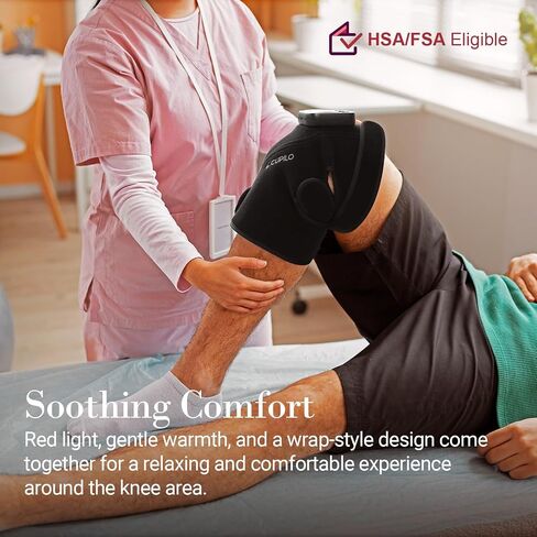 CuPiLo Red Light Knee Massager with Heat & Vibration, FSA Eligible HSA Heated Knee Brace, 5 Light Levels & 5 Vibration Modes, 70 Triple-Chip Red Lights for Knee Elbow, Cordless Knee Wrap for Home in Saudi Arabia