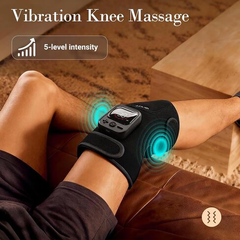 CuPiLo Red Light Knee Massager with Heat & Vibration, FSA Eligible HSA Heated Knee Brace, 5 Light Levels & 5 Vibration Modes, 70 Triple-Chip Red Lights for Knee Elbow, Cordless Knee Wrap for Home in Saudi Arabia