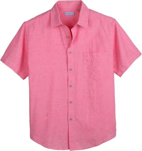 COEVALS CLUB Men's Linen Shirt Short Sleeve Button Down Summer Beach Vacation Wedding Casual Cotton Linen Shirt in Saudi Arabia