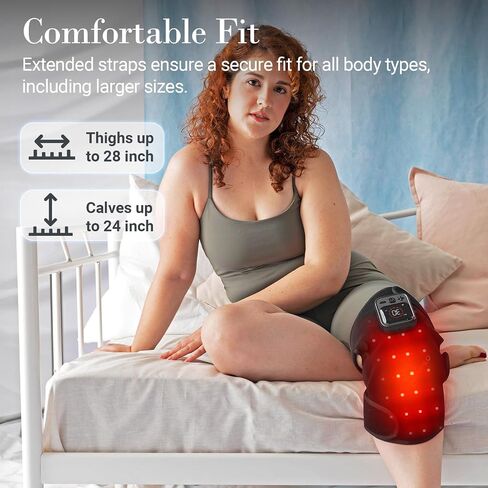 CuPiLo Red Light Knee Massager with Heat & Vibration, FSA Eligible HSA Heated Knee Brace, 5 Light Levels & 5 Vibration Modes, 70 Triple-Chip Red Lights for Knee Elbow, Cordless Knee Wrap for Home in Saudi Arabia