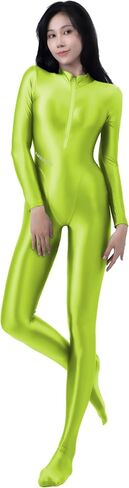 AMORESY Celestia Series Front-Zip Catsuit – High-Shine Spandex One-Piece, Stretch Fit, Classic Color Design in Saudi Arabia