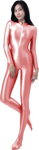 AMORESY Celestia Series Front-Zip Catsuit – High-Shine Spandex One-Piece, Stretch Fit, Classic Color Design in Saudi Arabia